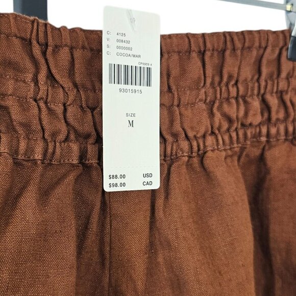 Anthropologie The Somerset Shorts, 100% Linen, Brown, Smocked Waist, Size M, NWT - Picture 7 of 9